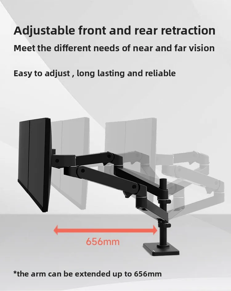 Overlay Dual Screen Dual Arm Monitor Stand Desktop Computer Lifting Robotic Arm