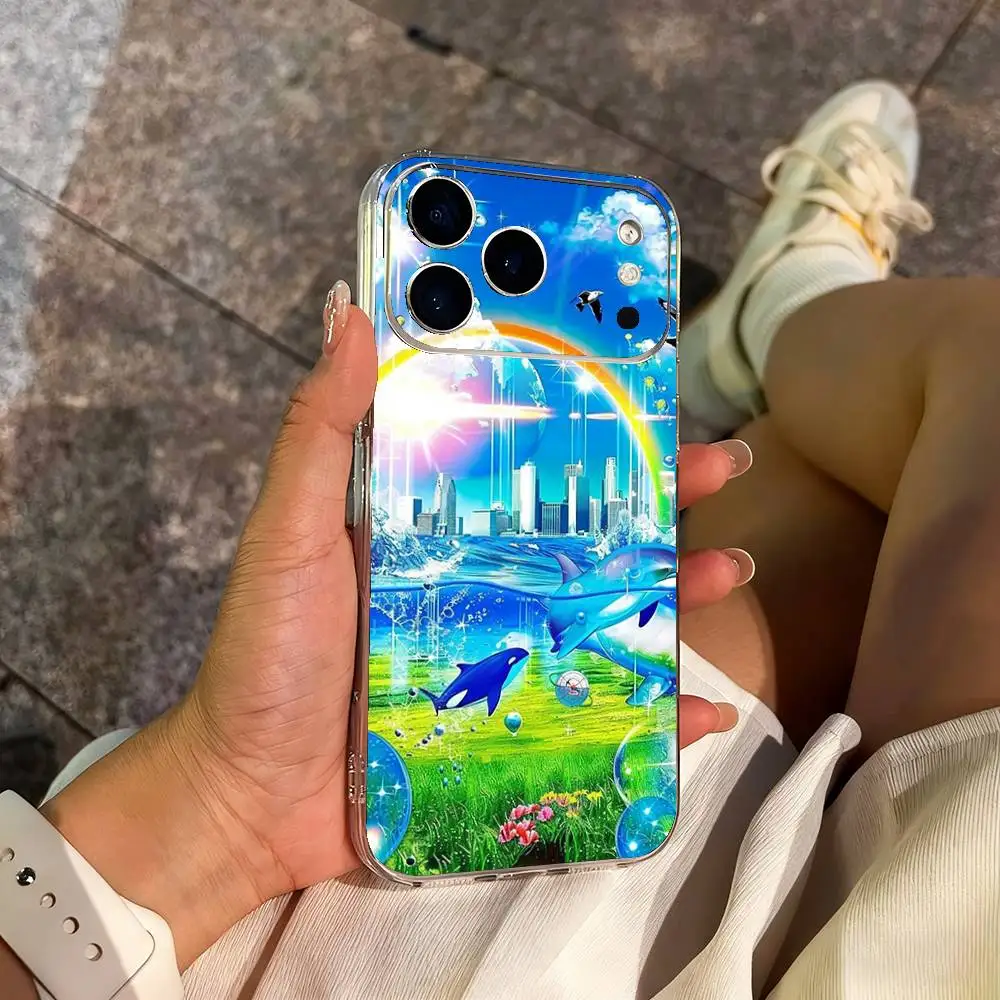 Funda de teléfono Frutiger Aero de arte fresco para iPhone 14,13,12,11,17,16,15,Pro,Max,Plus,X,XS,XR,SE,Mini cubierta suave transparente