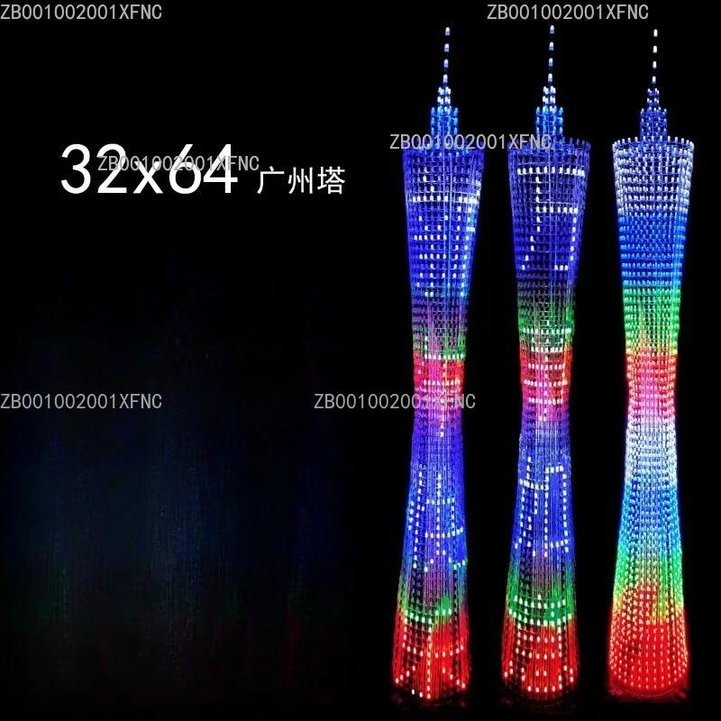 64-Story DIY Electronic Assembly Kit LED Canton Tower Model for Hobby Building
