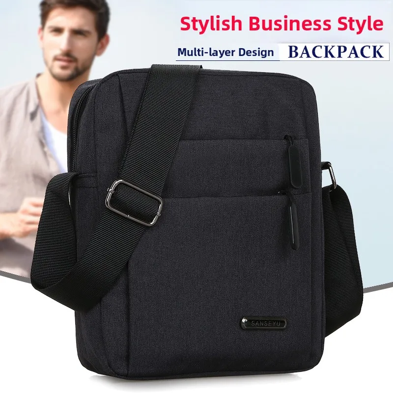 

Casual Ox Cloth Men's Single oulder Bag Canvas Sports Bapa Youth Vertical Square ape Zipper Closure Color