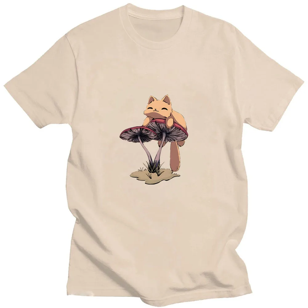 Mushroom Kitty T-shirt Funko Pop Round Neck Casual Soft Tee-shirt Anime Print High Quality Comfortable Tshirt Short Sleeve Punk