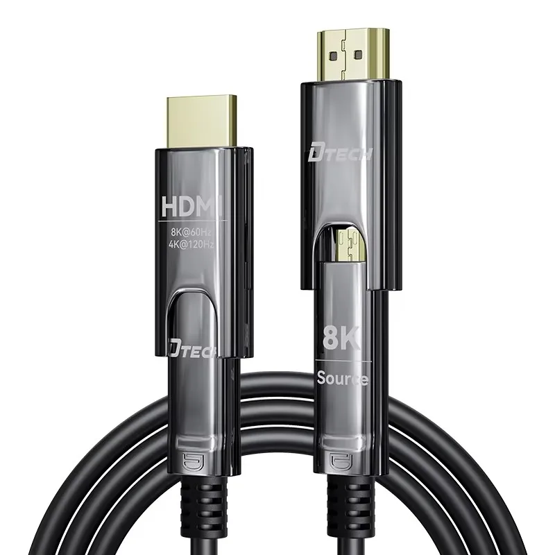 DTECH Zinc Alloy Shell D-A Connector HDMI Optical Fiber Cable 70m Computer TV 8K High-definition Cable 2.1V