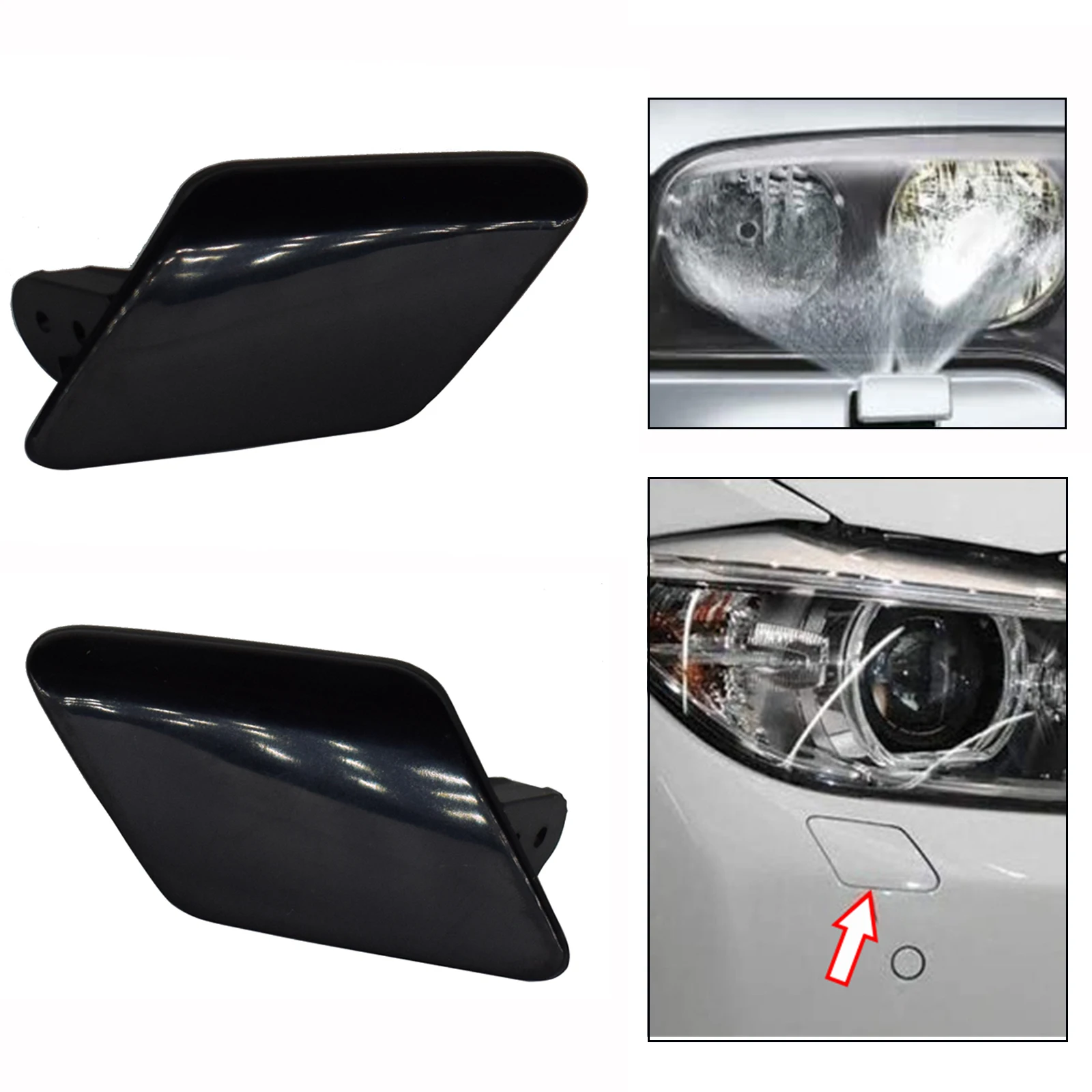 Front Bumper Left Right Headlight Washer Nozzle Trim Cover Cap Lid 51117293031 51117293032 For BMW  3 Series F30 F31 2011 - 2015