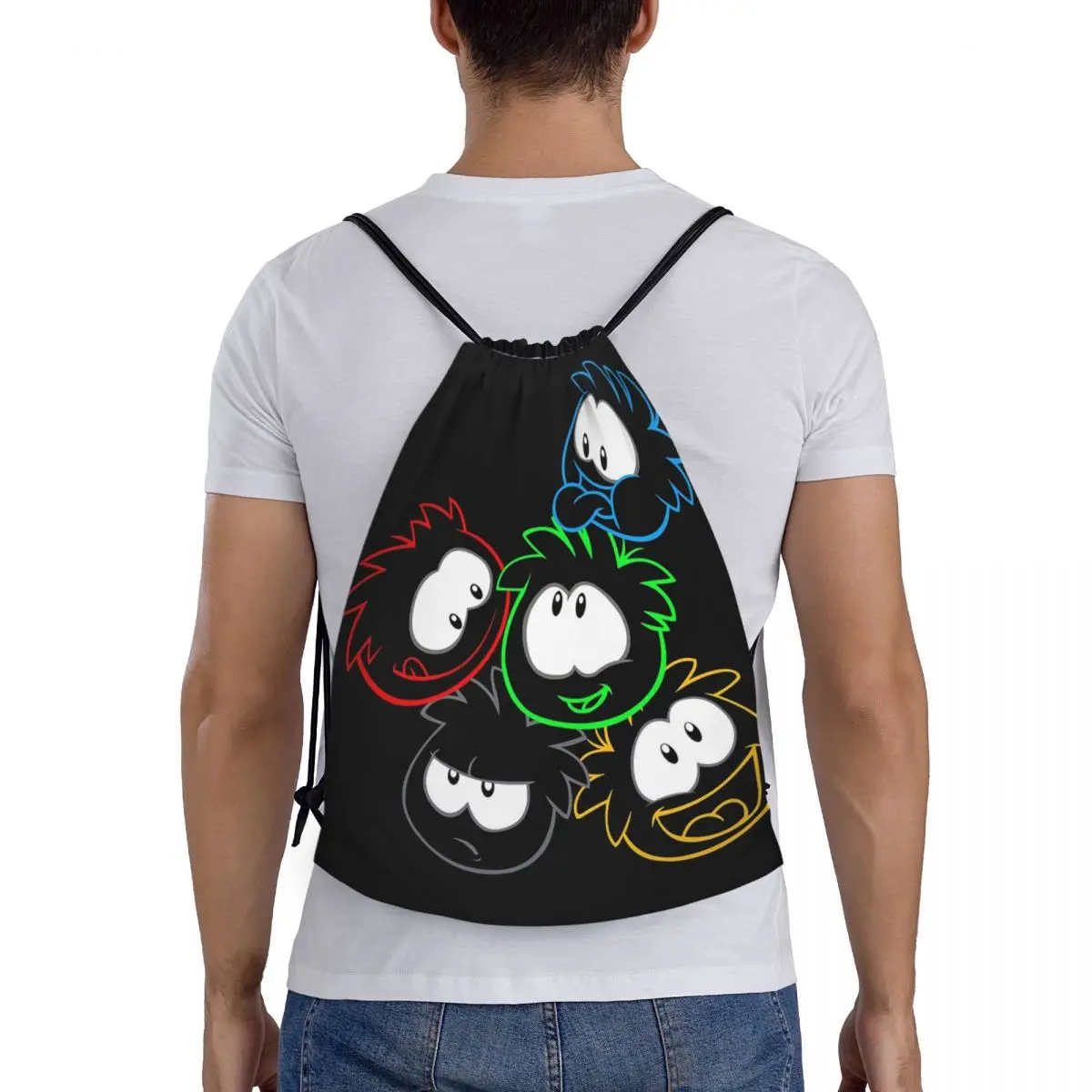 

Рюкзаки Club Penguin Puffle Group, повседневные сумки на шнурке с карманами для мелочей, сумки для книг для мужчин, женщин и студентов