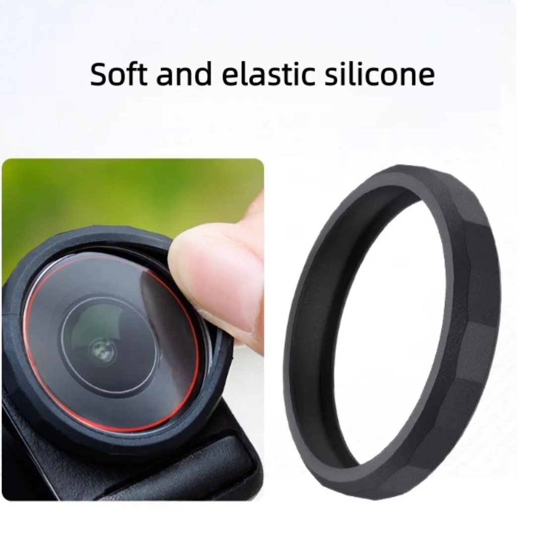 Anillo Protector de Silicona para Lente, Compatible con DJI Osmo Action 5 Pro, Action 4 y 3, Funda Protectora Anticolisión para Filtro de Lente, Accesorios