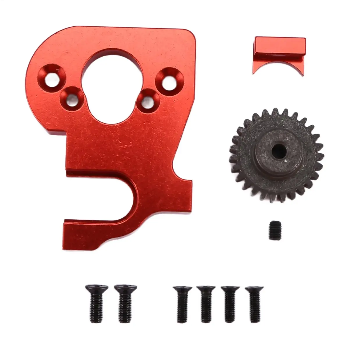 【CYBER MONDAY】RC Car Motor Mount Holder with Motor Gear for 144001 124019 124018 RC Spare Parts Upgrade Accessories,Red
