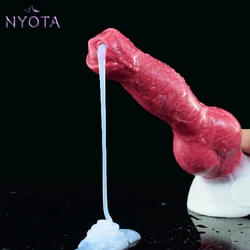 NYOTA Monster Squiritng Dog Dildo For Women Men Adult Sex Toy Butt Plug Anal Dilator Silicone Knot Dildos Ejaculating Stimulator