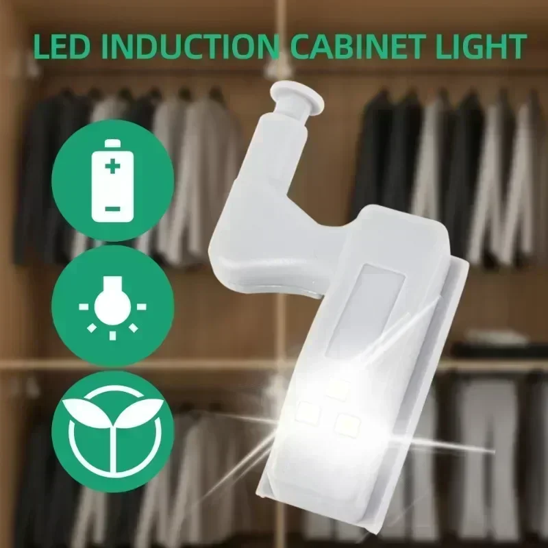 20/1PCS LED Inner Hinge Lamps Wardrobe Doors Drawers Cabinet Sensor Light Bedroom Kitchen Cupboard Universal Wireless Lamps