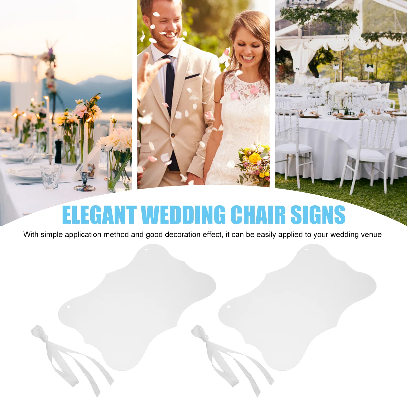 

4Pcs Wedding Hanging Pendants DIY Clear Signs Blank Acrylic Decorative Props Professional Photography Decoration