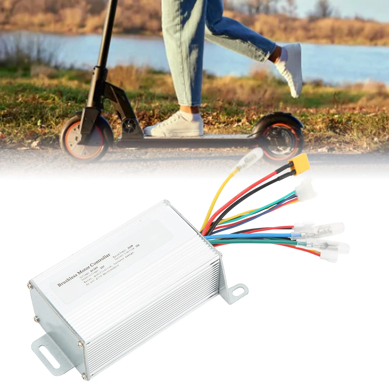 Electric Scooter Controller Aluminum Alloy Scooter Brushless Motor Controller Energy Efficient 36V 16A for Daily Activities