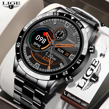 Lige Nieuwe Smart Watch Mannen Bluetooth Call Watch Ip67 Waterdichte Sport Fitness Armband Voor Android Ios Klok Mannen Smartwatch + Box