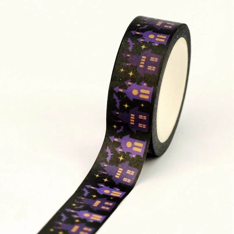 

Новинка, 1 шт., 10 м, милый фиолетовый дом с привидениями, лента васи на Хэллоуин для DIY, скрапбукинга, ведения журнала, клейкая маскирующая лента, канцелярские принадлежности