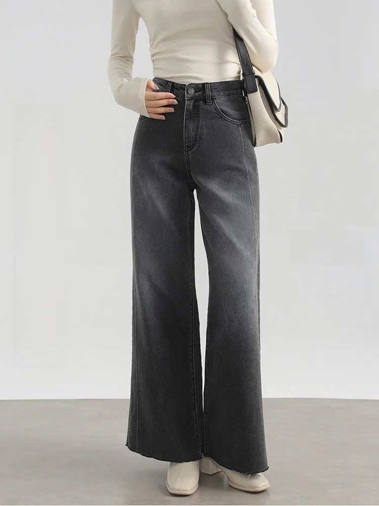 

Широкие джинсовые джинсы с глубокими глазами, женские винтажные джинсы High Street, маленький размер, повседневные свободные утягивающие длинные брюки-колокольчики