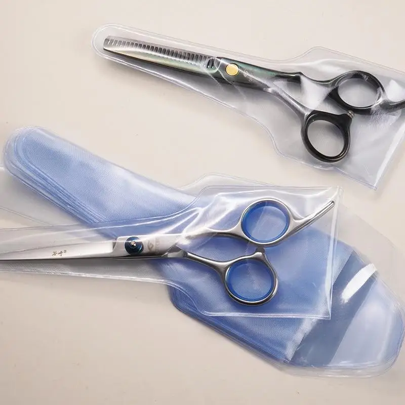 10Pcs Single Sided Sharpened Hair Scissors Protective Sleeves PVC Waterproof Salon Hairdressing Tool Protector Accessories