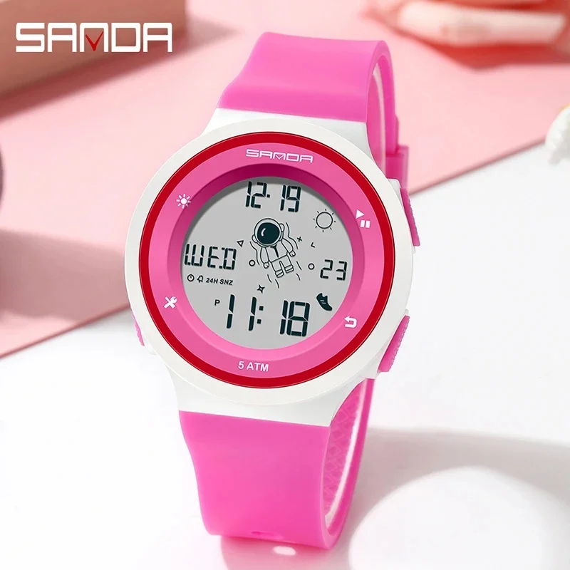 SANDA 2121 디지털 시계 남성용 군사 육군 스포츠 크로노그래프 날짜 손목시계, 오리지널 50m 방수 남성 전자 시계 선물