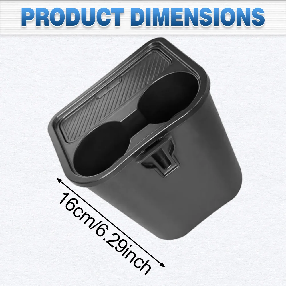 Picture 7: ABS Black Trash Can With Cup Holder For Ford Maverick 2022-2025 Multi-Function Trash Can Extra Rear Storage Box Accessories