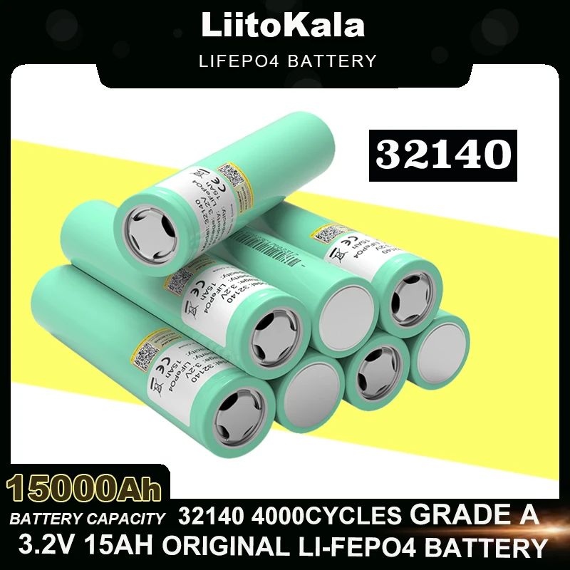 

LiitoKala 3,2 V 32140 15Ah LiFePO4 аккумуляторная батарея diy 4s 8s 12v 24V 36V инвертор для электрических транспортных средств для путешествий и кемпинга аккумуляторы класса A