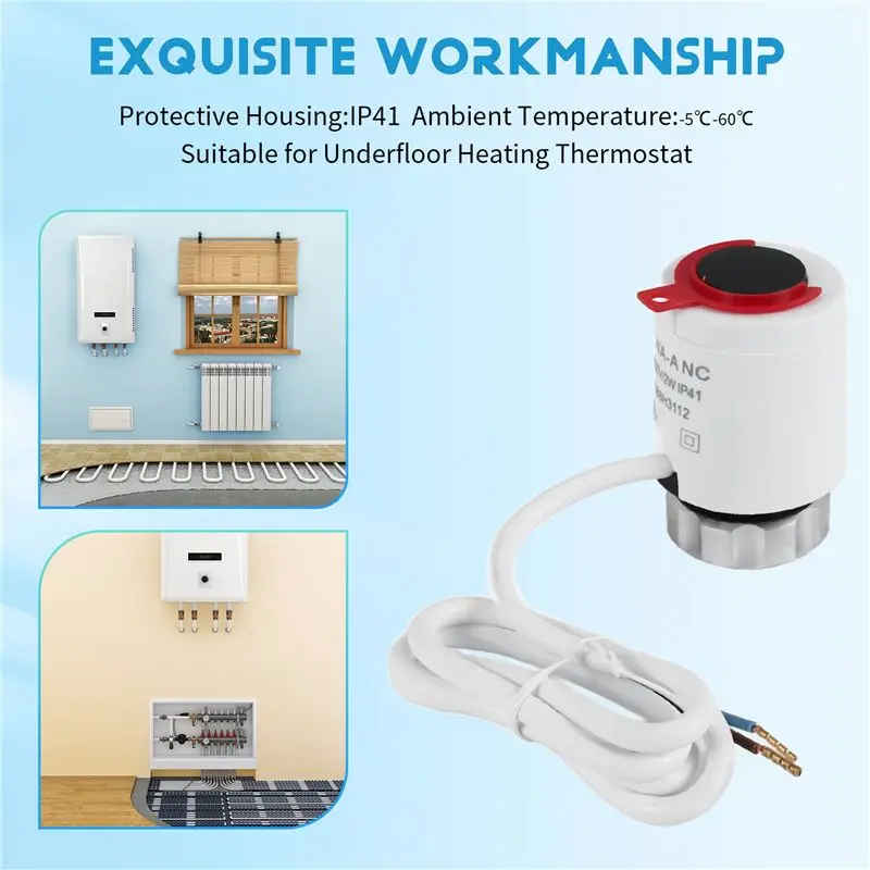 PZHI-2X 230V Normally Closed NC M30x1.5Mm Electric Thermal Actuator For Underfloor Heating TRV Thermostatic Radiator Valve
