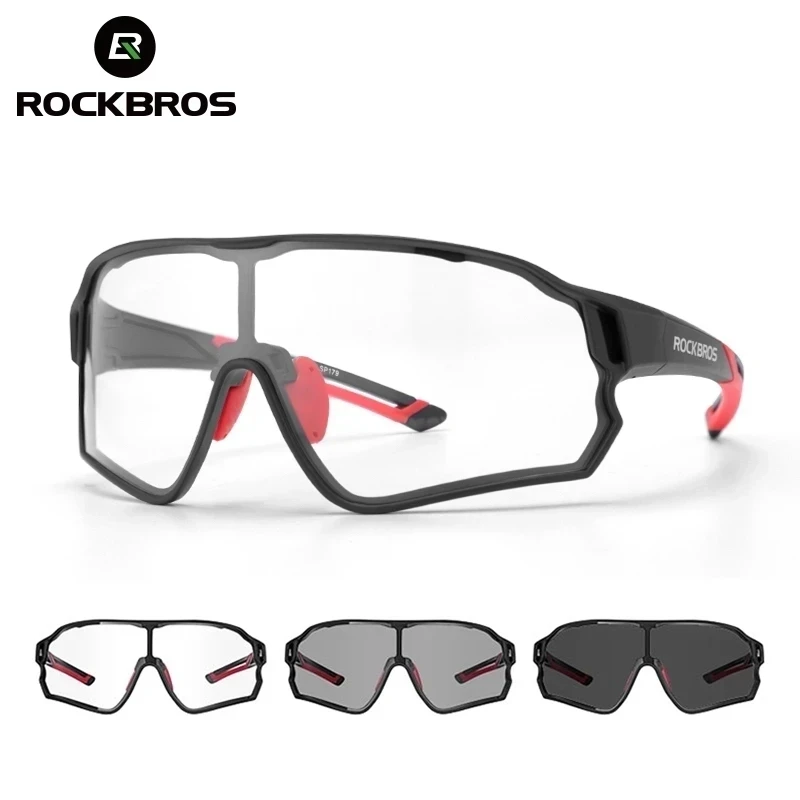 ROCKBROS Photochromic Cycling Glasses Bike Bicycle Glasses Sports Men\'s Sunglasses MTB Road Cycling Eyewear Protection Goggles