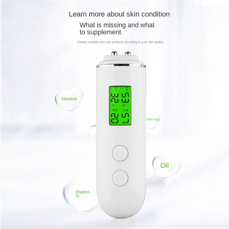 Portable LCD Digital Water Oil Moisture Tester Fluorescent Agent Skin Analyzer Detector Face Care Tool