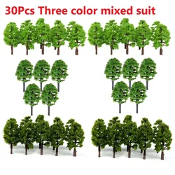 30pcs Model Trees Train Railroad 3.5cm Mixed Set Miniature Landscape Park Scenery Decoration Building Landscape Toys For Kids