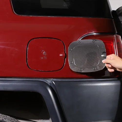 Imagen 2 del producto Tapa de tanque de combustible de coche, marco de cubierta protectora de Gas y aceite, embellecedor Exterior, Color negro mate, apto para Toyota FJ Cruiser 2007-2018 2019 2020