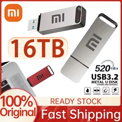 Xiaomi-Clé USB 3.2 16 To, transfert haute vitesse, SSD haute capacité, clé USB en métal, mémoire portable de type C, clé U étanche