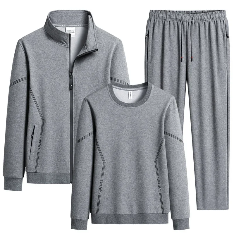 Set di abbigliamento sportivo da uomo in 2 pezzi taglie forti: colletto rialzato traspirante ad asciugatura rapida per palestra, corsa e abbigliamento casual primaverile