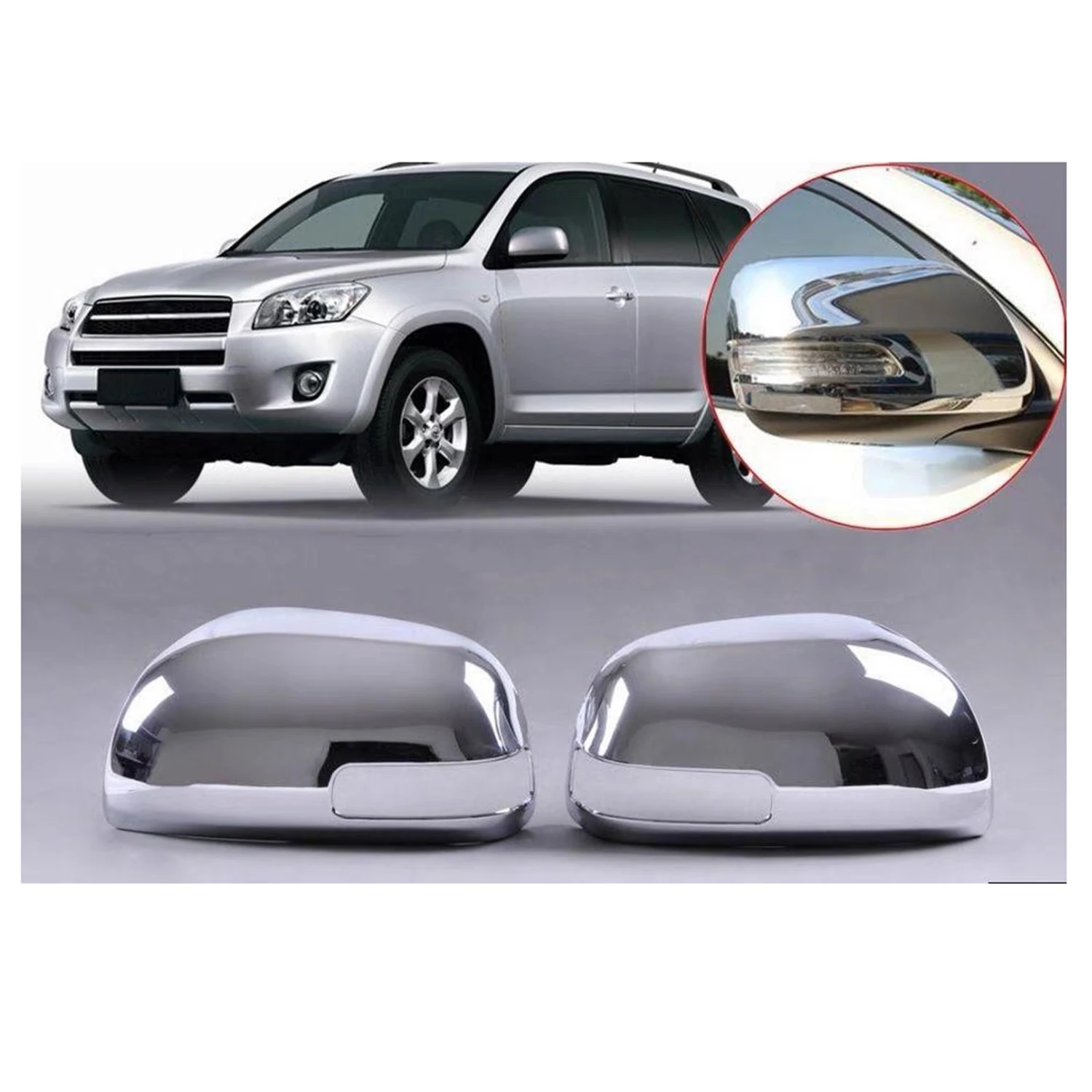 For Toyota rush Rav4 rav 4 2009 2010 2011 2012 2013 ABS Chrome Door Mirror Cover Car Rearview  Accessories Paste Style