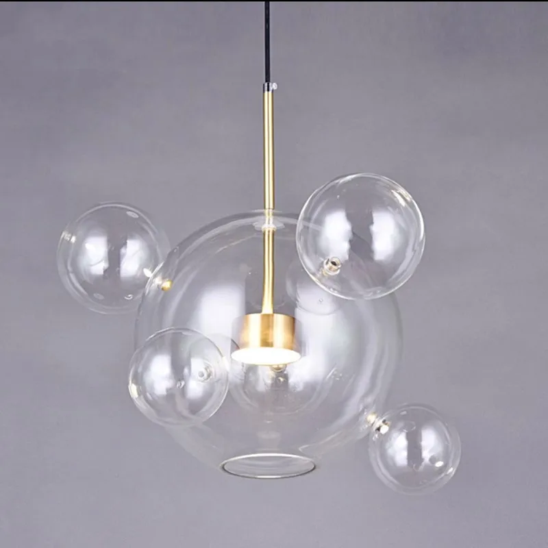 Modern Led Pendant Lamp for Restaurant Light Dining Room White Bubble Mickey Glass Hanging Lighting Living Room Decoration Light