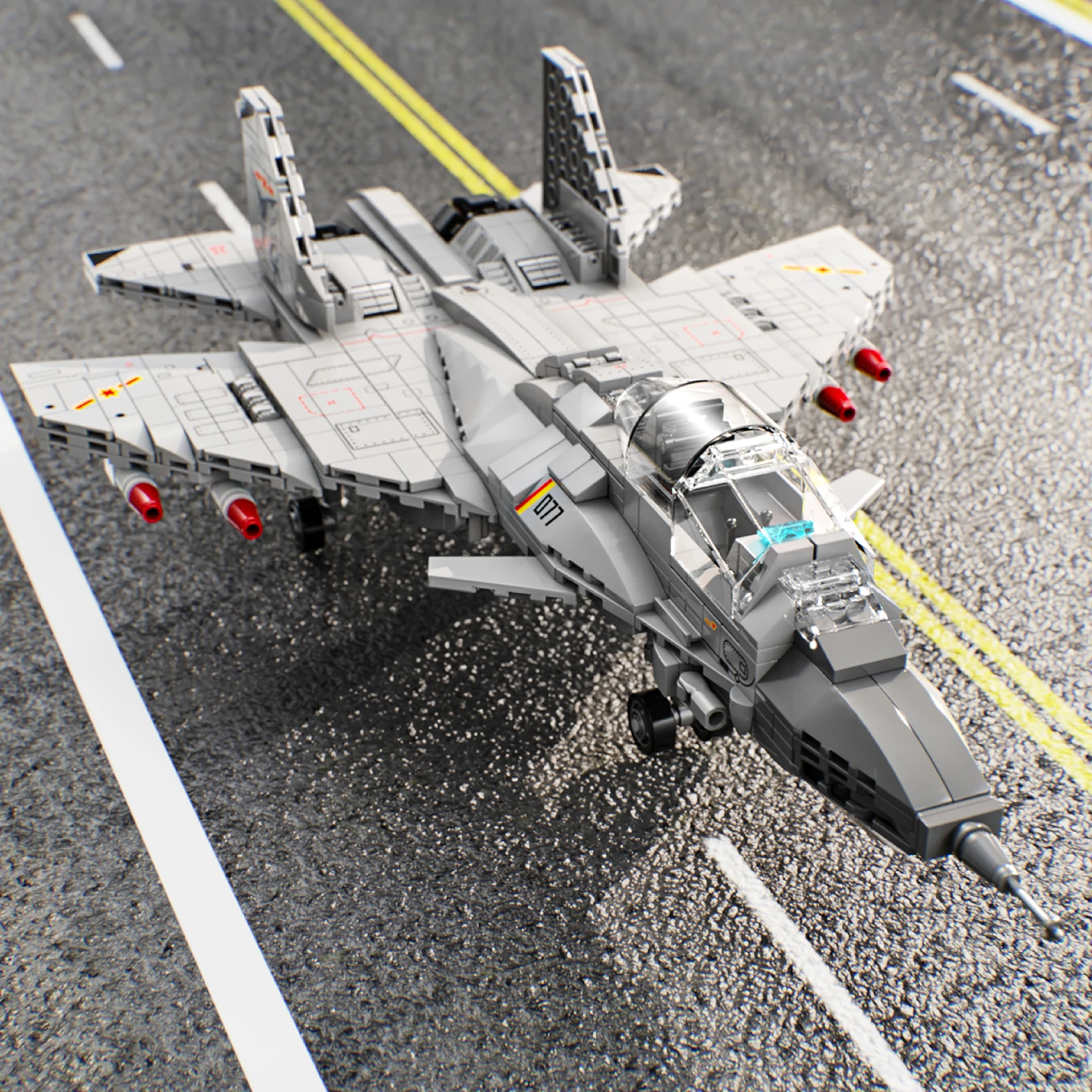 725 قطعة ألعاب مكعبات بناء الطائرات الفضية نموذج طائرة مقاتلة تجميع لغز الطوب مجموعات الالعاب للطفل سطح المكتب هدايا مزخرفة