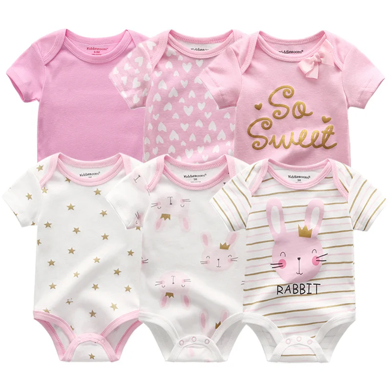 

Baby Bodysuit 6-pack Fashion body Short Sleeve Newborn Suits Infant Jumpsuit Cartoon kids baby girl clothes