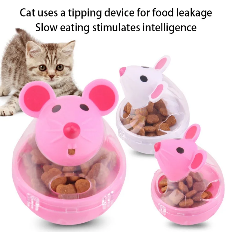 Durable Pet Food Leak Ball Mouse Tumbler Design Slow Eating Training Toy Interactive Game Play Supplies For Cats Dogs
