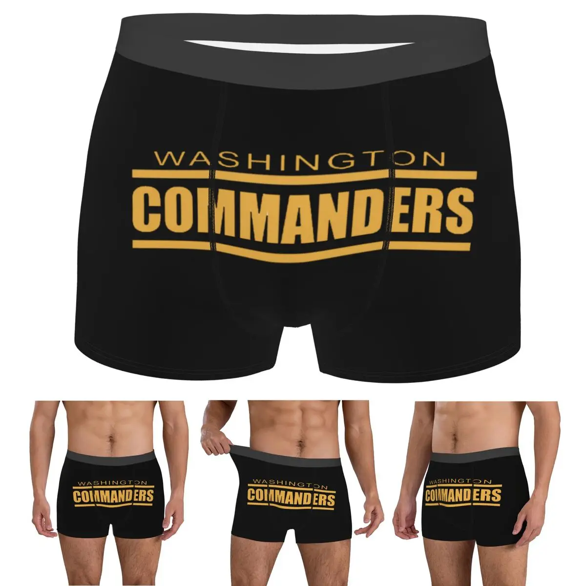 

Boxer Underpants Shorts Washington Commanders Panties Men's Breathable Underwear for Homme Man Boyfriend Gift