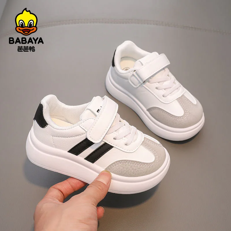 

Babaya Children's Shoes Spring 2024 New Kids Skate Shoes Versatile Breathable White Fashion Boys and Girls Shoes