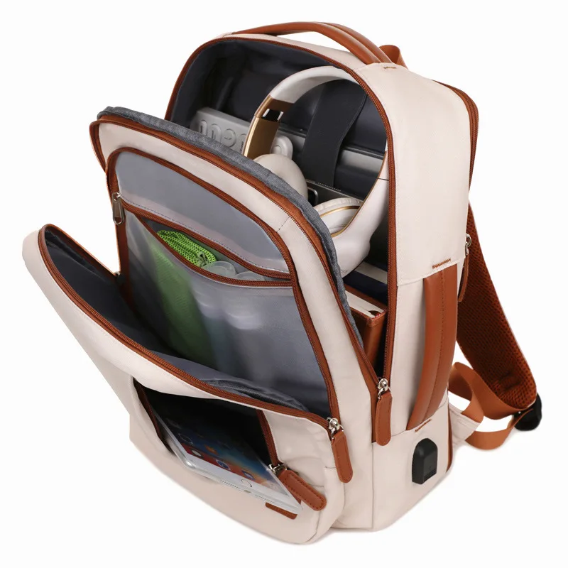 2026 High‑Quality USB Rechargeable Backpack Large Capacity Laptop Backpack Water‑Resistant Unisex School Bag Youth Casual Travel