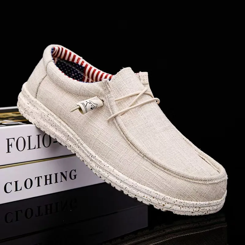 Men\'s Casual Shoes Lightweight Loafers Soft man Canvas Shoes Vulcanized Shoes for men Driving Flat Shoe Slip-on Outdoor Sneakers