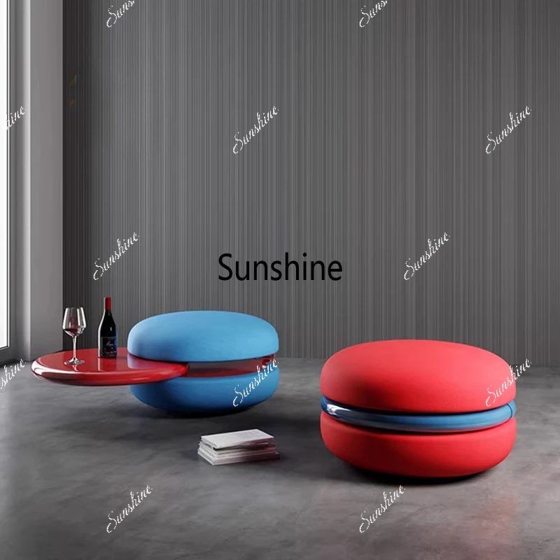 Nordic Modern FRP Electroplating Rotating Round Coffee Table Hotel Outdoor Coffee Table