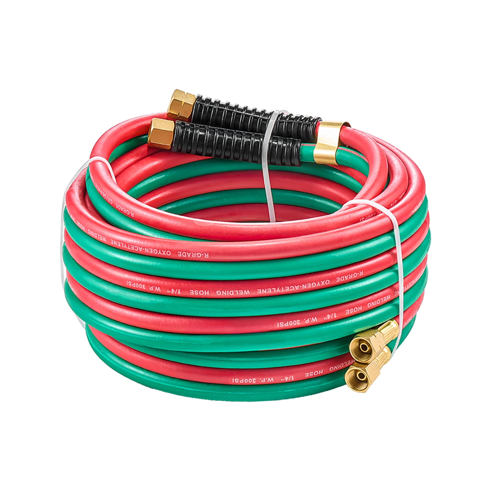 SucceBuy Oxygen Acetylene Hose Oxy Acetylene Hose w/ LH/RH B Fittings R Grade Welding Torch Twin Hose w/ 300PSI Working Pressure
