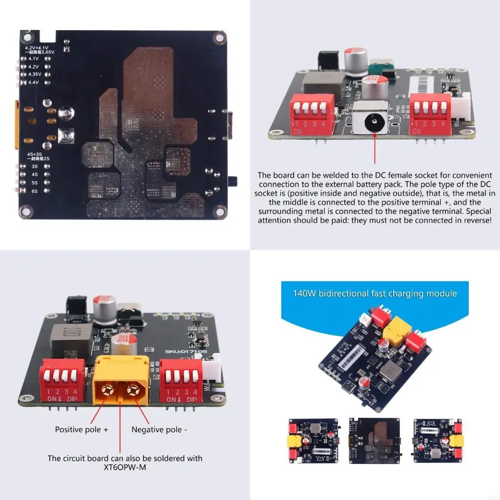   140W Bidirectional Fast Charging Module Replacement 2S 4S 5S 6S Battery Charging
