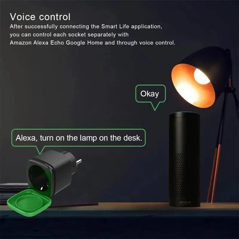 Wifi Tuya Smart Outdoor Socket IP44 Waterproof Wireless Remote Control Plug EU 16A Support Scene Linkage Alexa Google Home Vocie