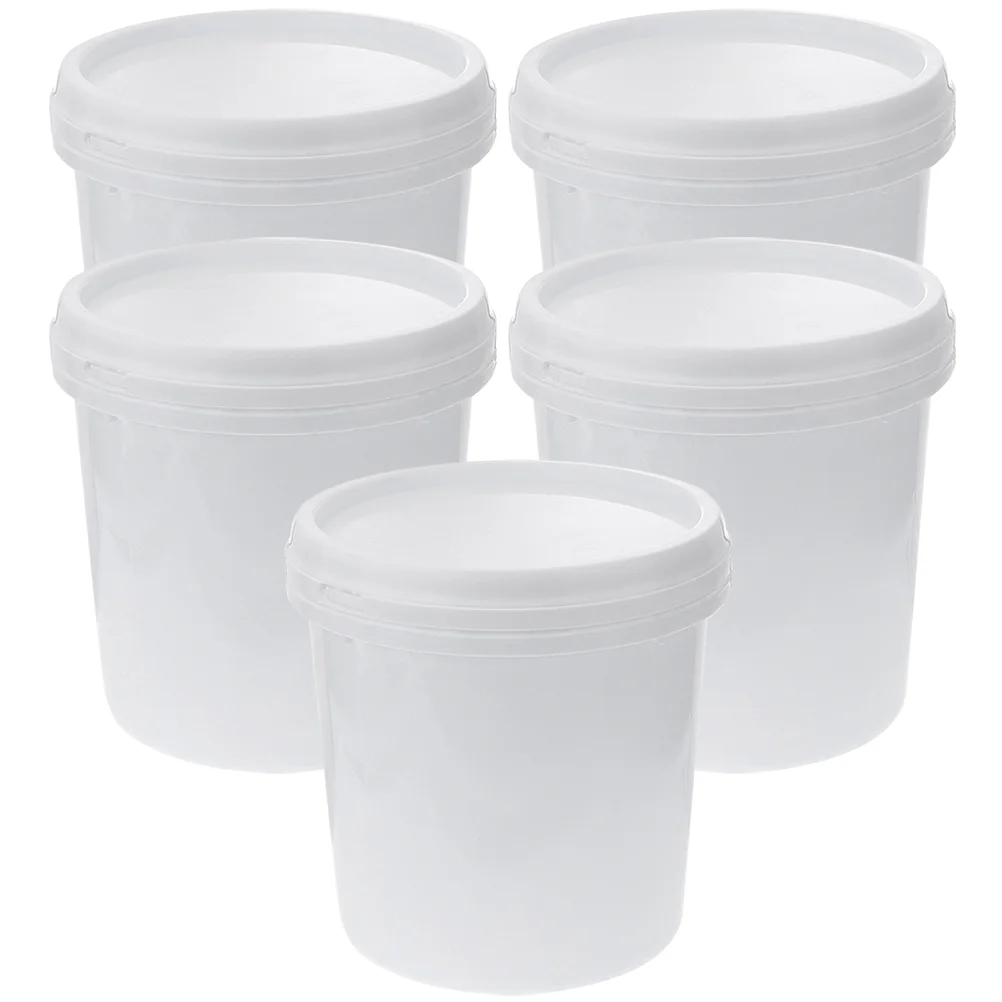 5 Pcs Plastic Barrel Multipurpose Bucket Buckets Small Paint Gardening Water Round Square Cleaning