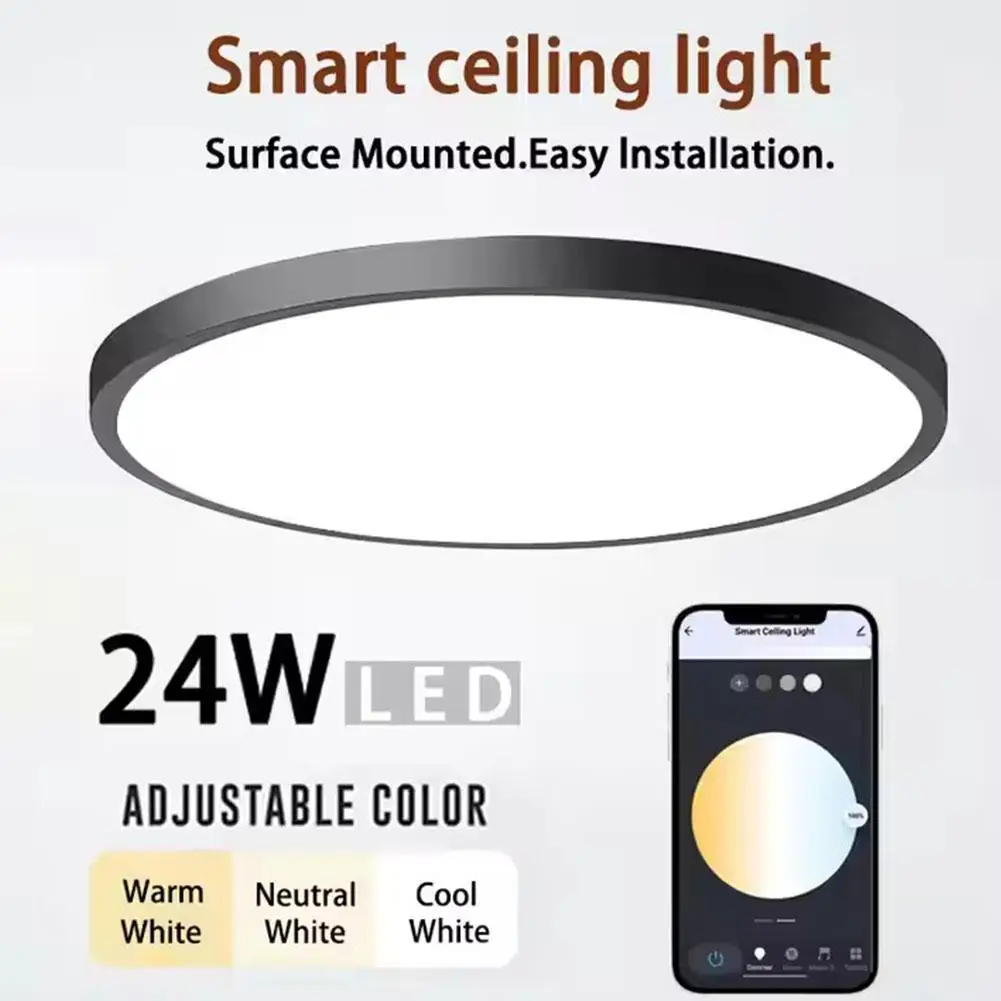 Smart Ceiling Light 0-100%stepless Dimming APP Control Mode Light Group Home Control Decoration Scene Modern Light Circular I3M9