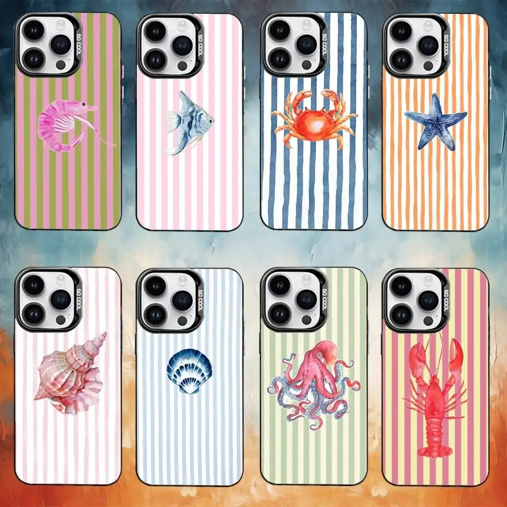 

Marine life Phone Case For iPhone 17 16 15 14 13 12 11 Pro Max Plus Silver Matte Black Cover