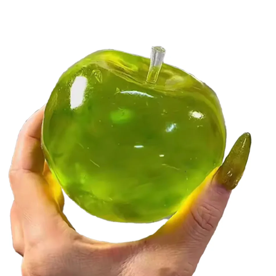 ASMR Apfel-Formbarer Stressball Kokosnussöl Quetschbarer Transparenter Apfel Nicht-Springender Quetschball Sensorisches Spielzeug Stressabbau-Spielzeug