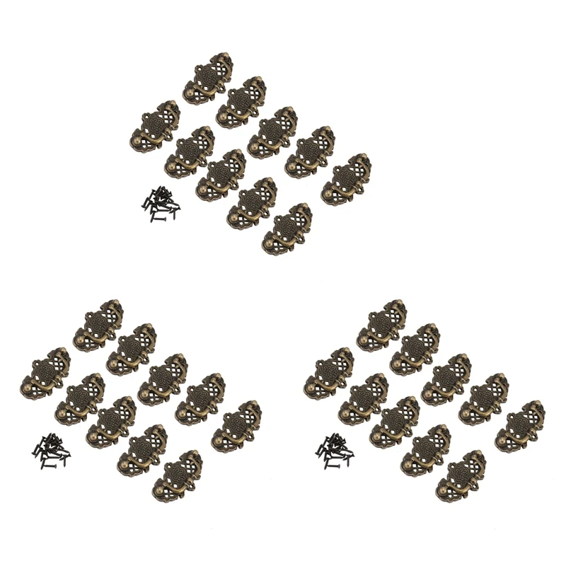 ABRU-30 Pack Vintage Kitchen Cabinet Pull Furniture Drop Pull Drawer Handles Bedroom Dresser Knobs Antique Bronze