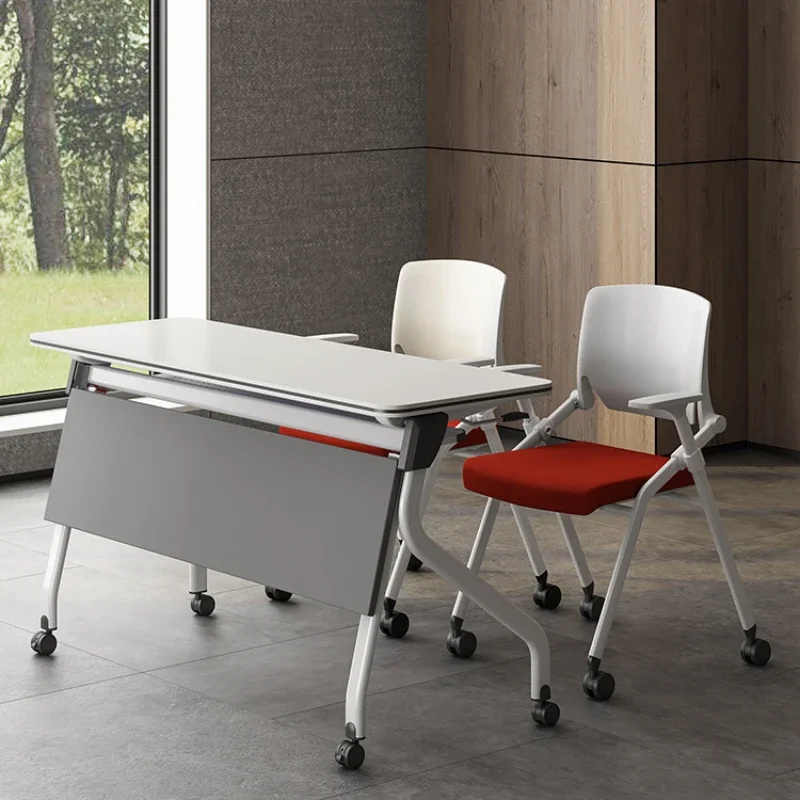 

Foldable training table, movable table and chair combination