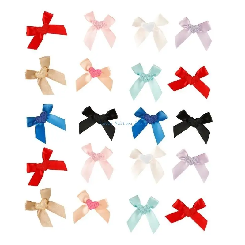 

L5YB 20Pieces Assorted Bowknot Patches For Fashion Craft Project Sewing On Applique