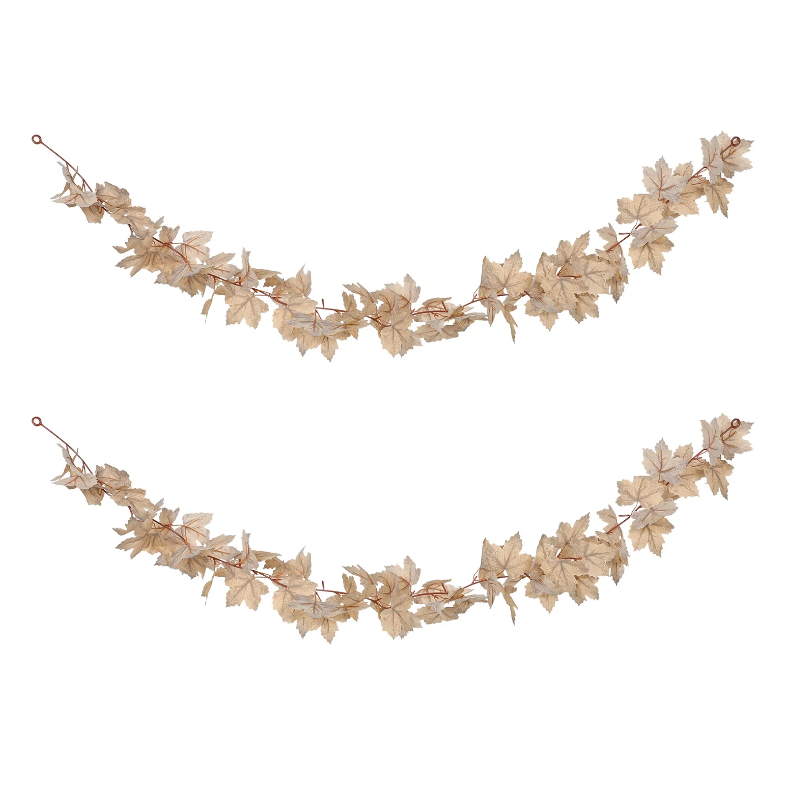 

2pcs Artificial Maple Leaves Vine Faux Fall Leaves Garland For Thanksgiving Halloween Autumn Party Decoration Fireplace Mantel