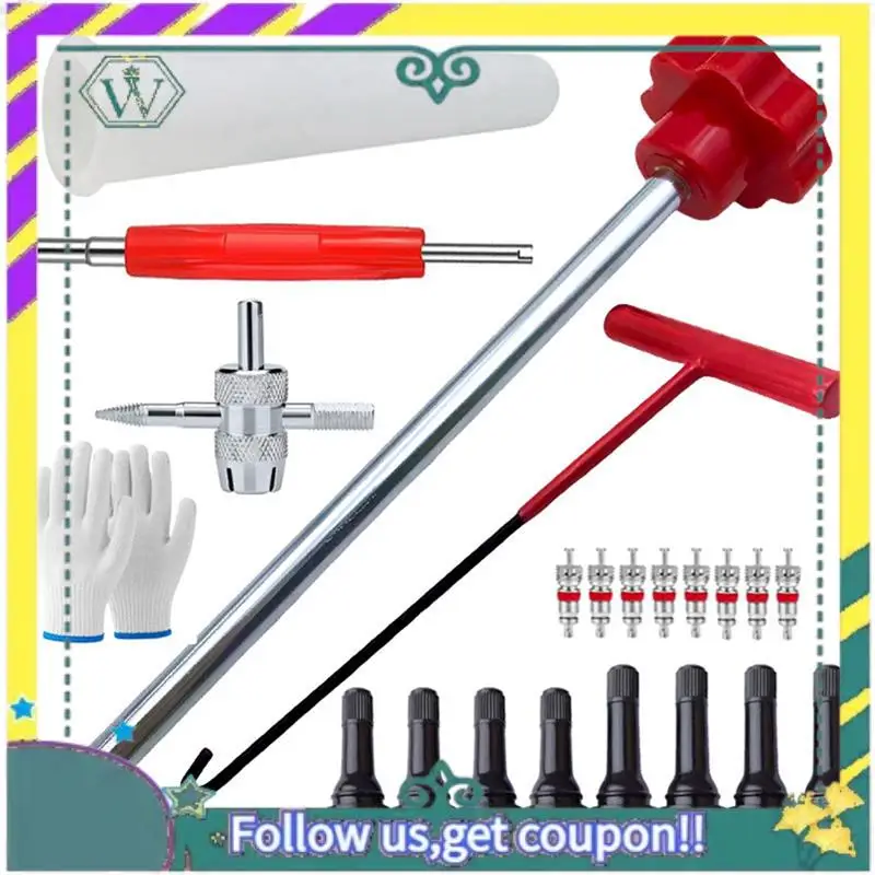 

Модернизированный 23 шт., съемник стержня клапана, трубка, набор инструментов для ремонта металлических шин, металлический автомобильный съемник, устройство для снятия шин, установщик